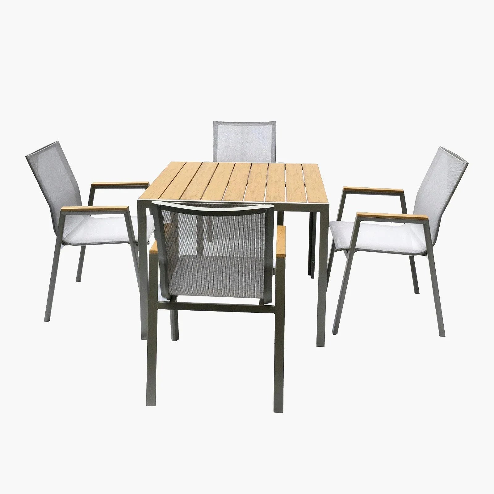 Aluminum & PVC Square Dining Table Set - The Outdoor Furniture Market 