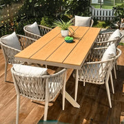 Casa Fiora 6-Seater Outdoor Dining Set - Aluminum Frame with Weather-Resistant Cushions - The Outdoor Furniture Market 