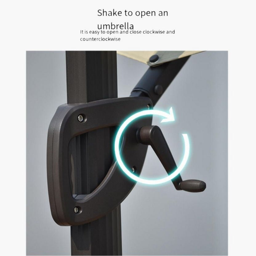 Adjustable Outdoor Patio Umbrella with Rotating Handle, Durable Aluminum