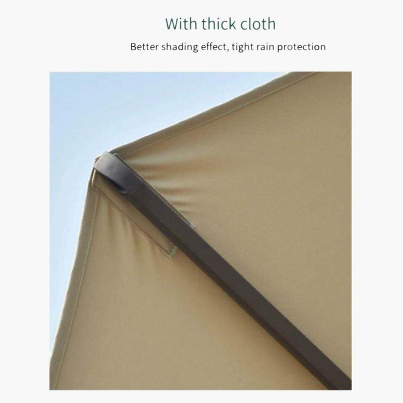 Adjustable Outdoor Patio Umbrella with Rotating Handle, Durable Aluminum