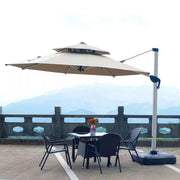 3-meter Diameter Outdoor Garden Umbrella Side Pole Heavy Duty Double Roof Cantilever Parasol - The Outdoor Furniture Market 