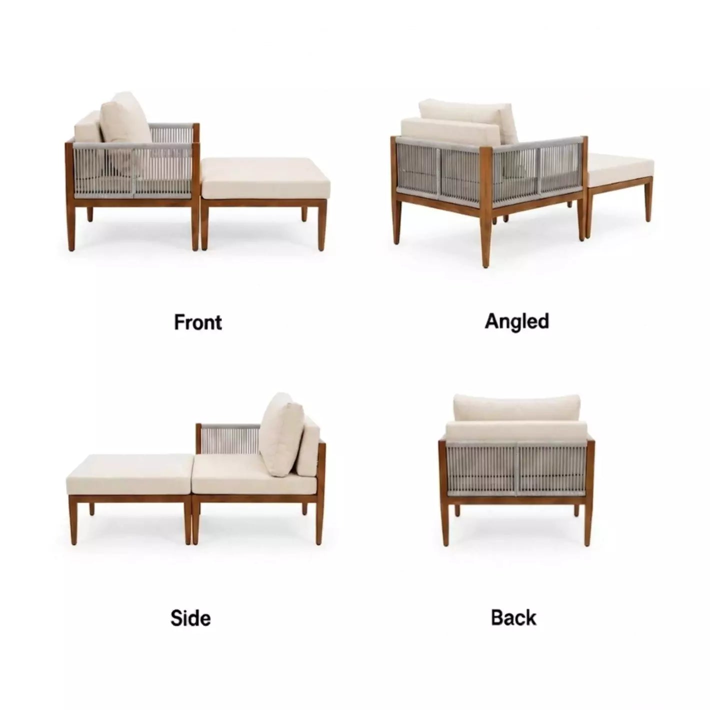 8-Seater Outdoor Garden Sofa Set | Aluminium Frame & Sponge Cushions | Grey/Beige