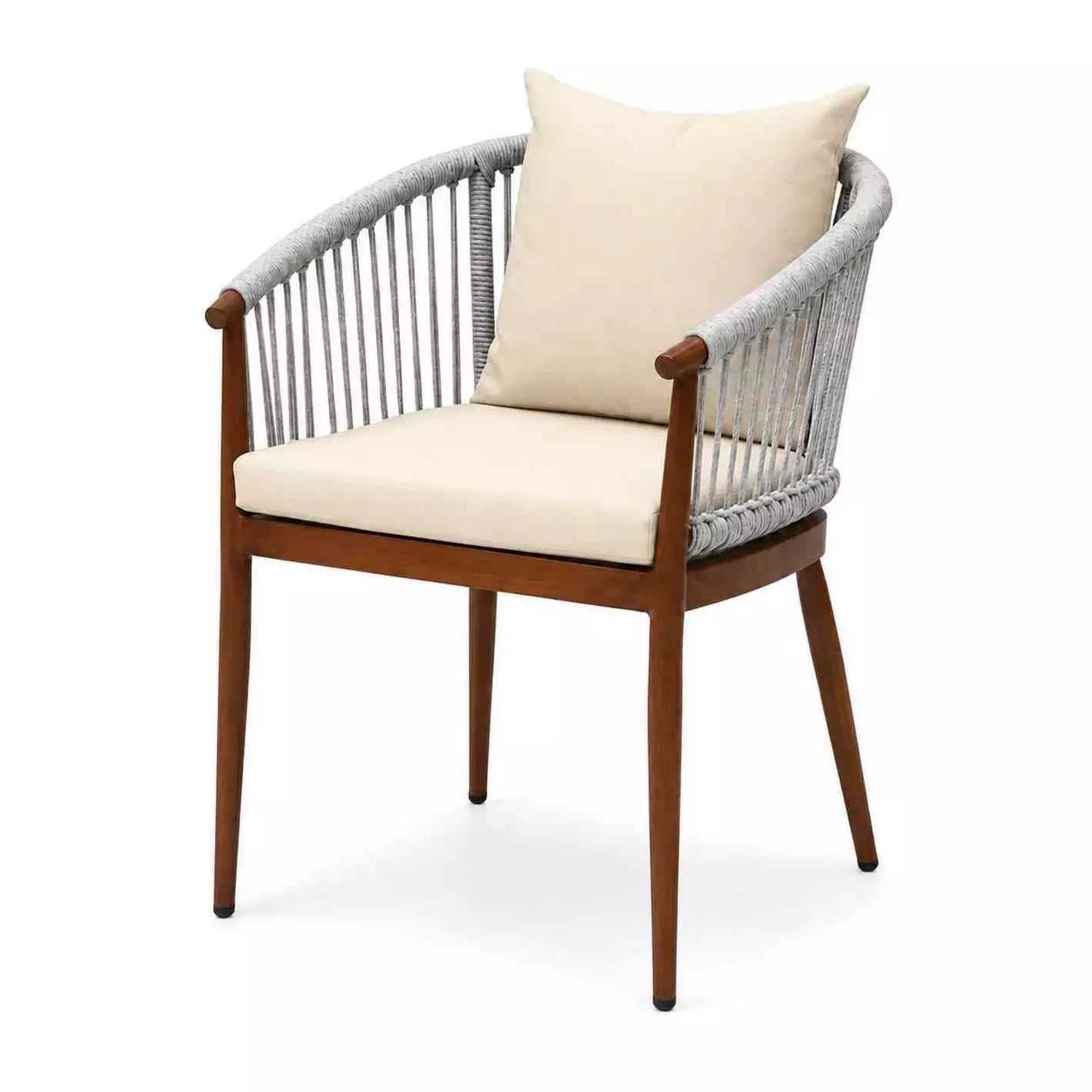 6-Seater Aluminium Outdoor Dining Set with Cushions