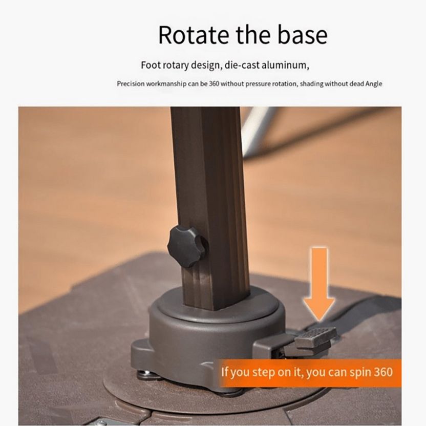 11.5ft Square Rotating Offset Patio Umbrella for Expansive Outdoor Shade