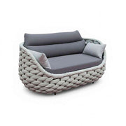 Two-seater Draden outdoor sofa from The Outdoor Furniture Market, featuring comfortable cushions and weather-resistant design.