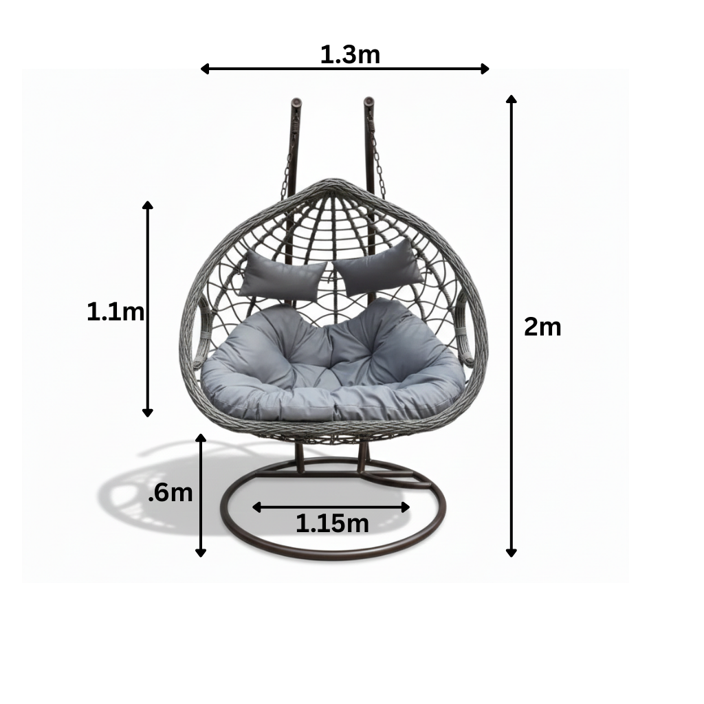 Modern Duo Swing for Patio & Garden-Grey