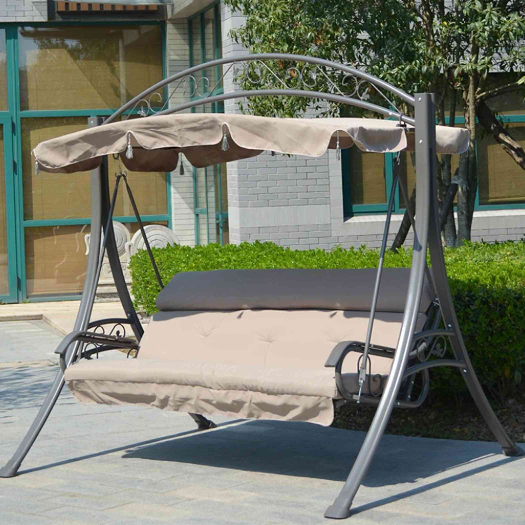 3-Seater Outdoor Swing with Cushion