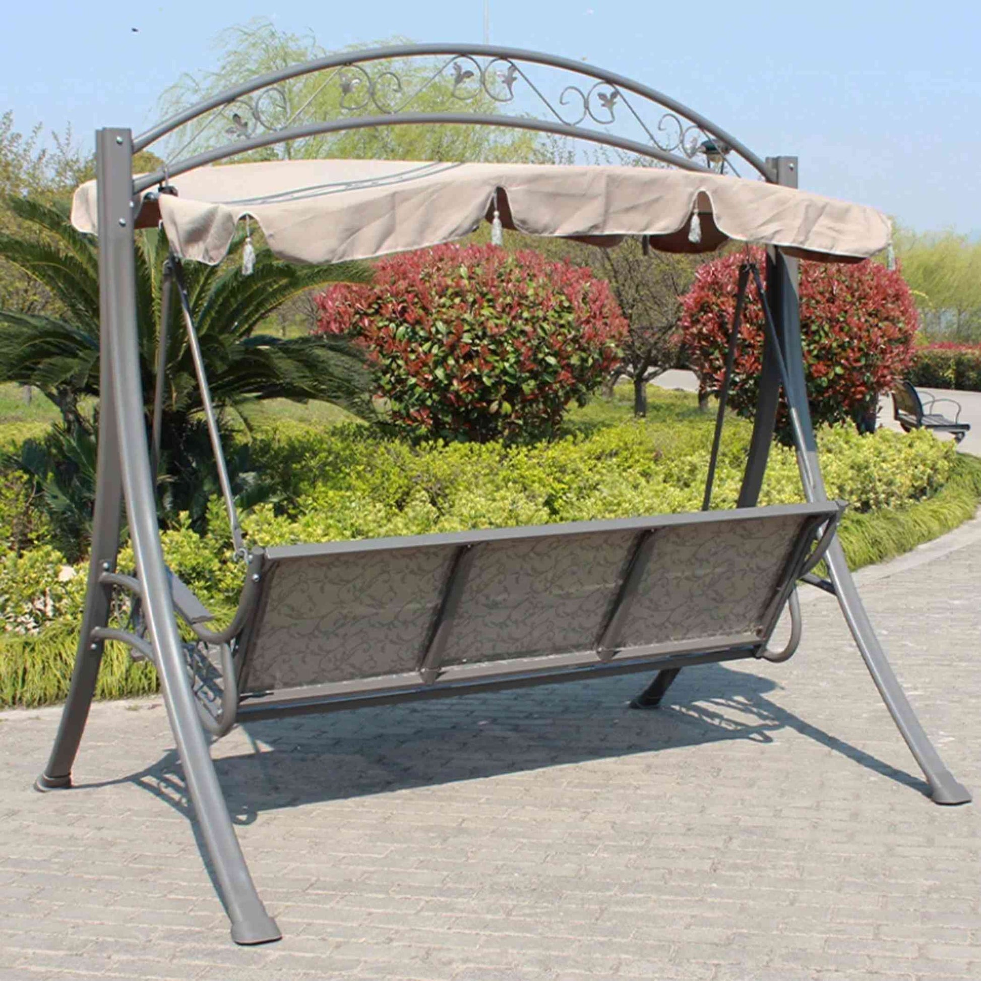 3-Seater Outdoor Swing with Cushion