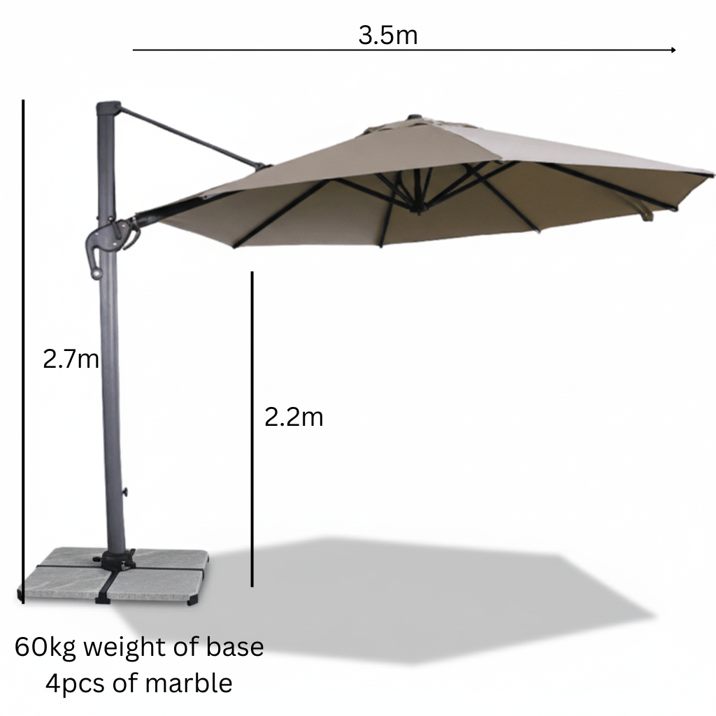11.5ft Square Rotating Offset Patio Umbrella for Expansive Outdoor Shade