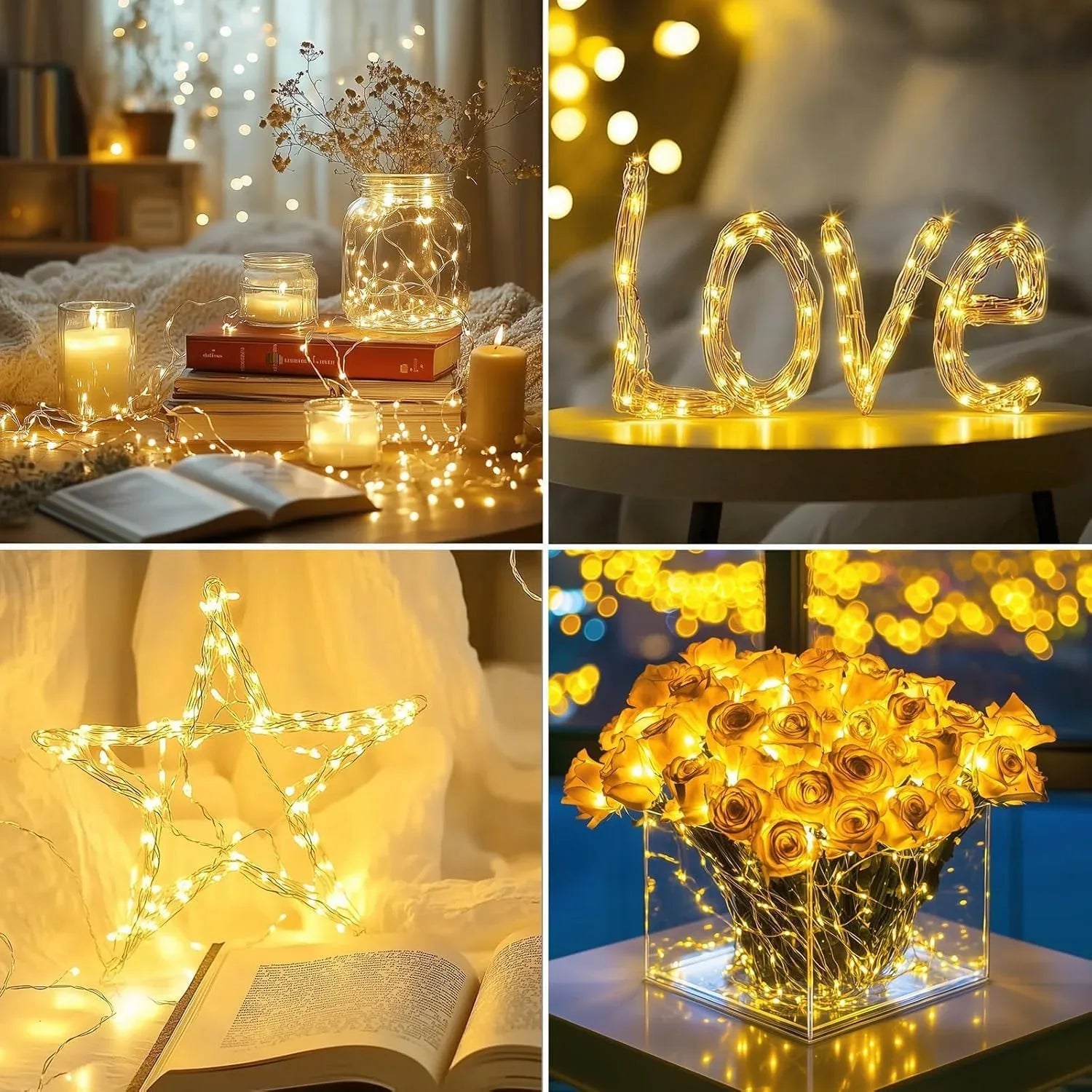 33FT LED Fairy String Lights - Battery Operated with Remote & Timer - The Outdoor Furniture Market 