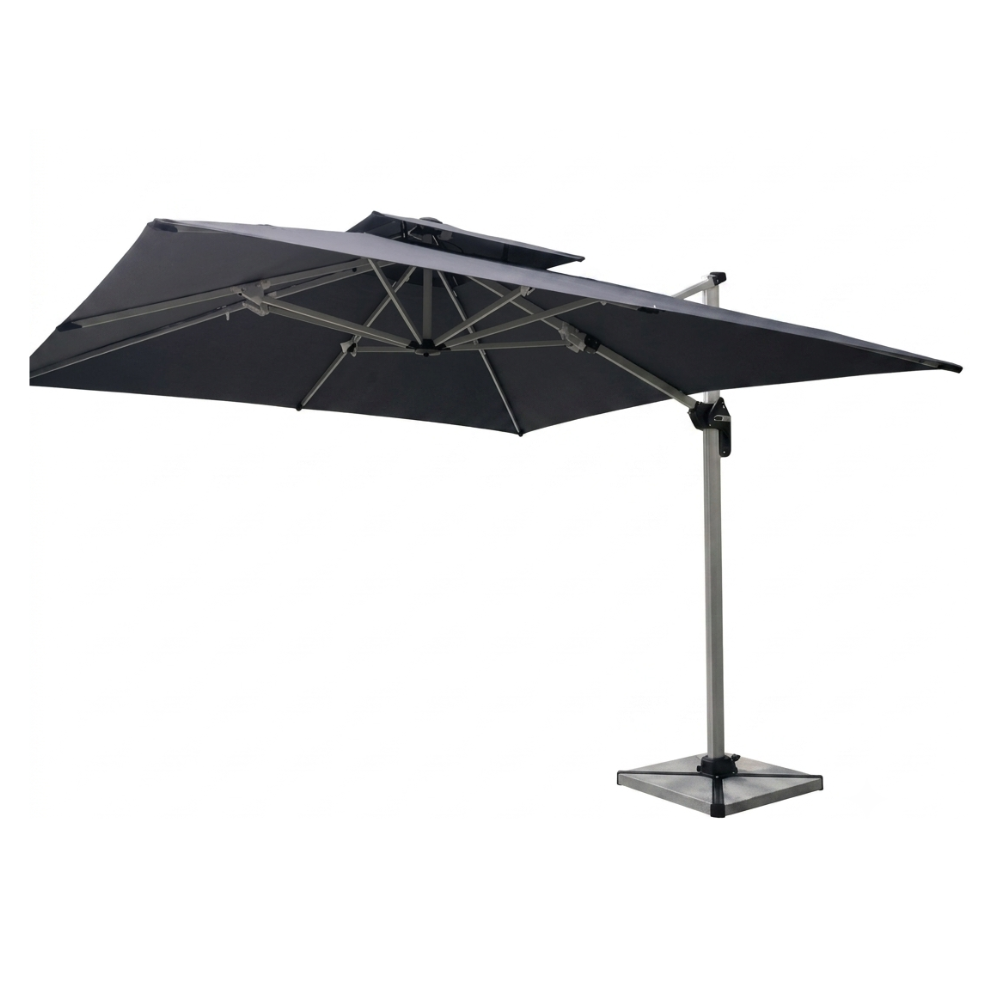 Large black cantilever patio umbrella from The Outdoor Furniture Market