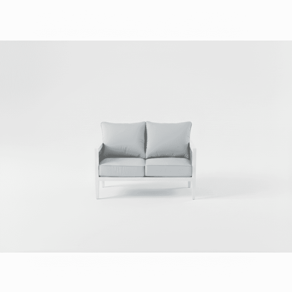 4 seater aluminum rattan lounge set with plush cushions and a stylish design for outdoor relaxation.