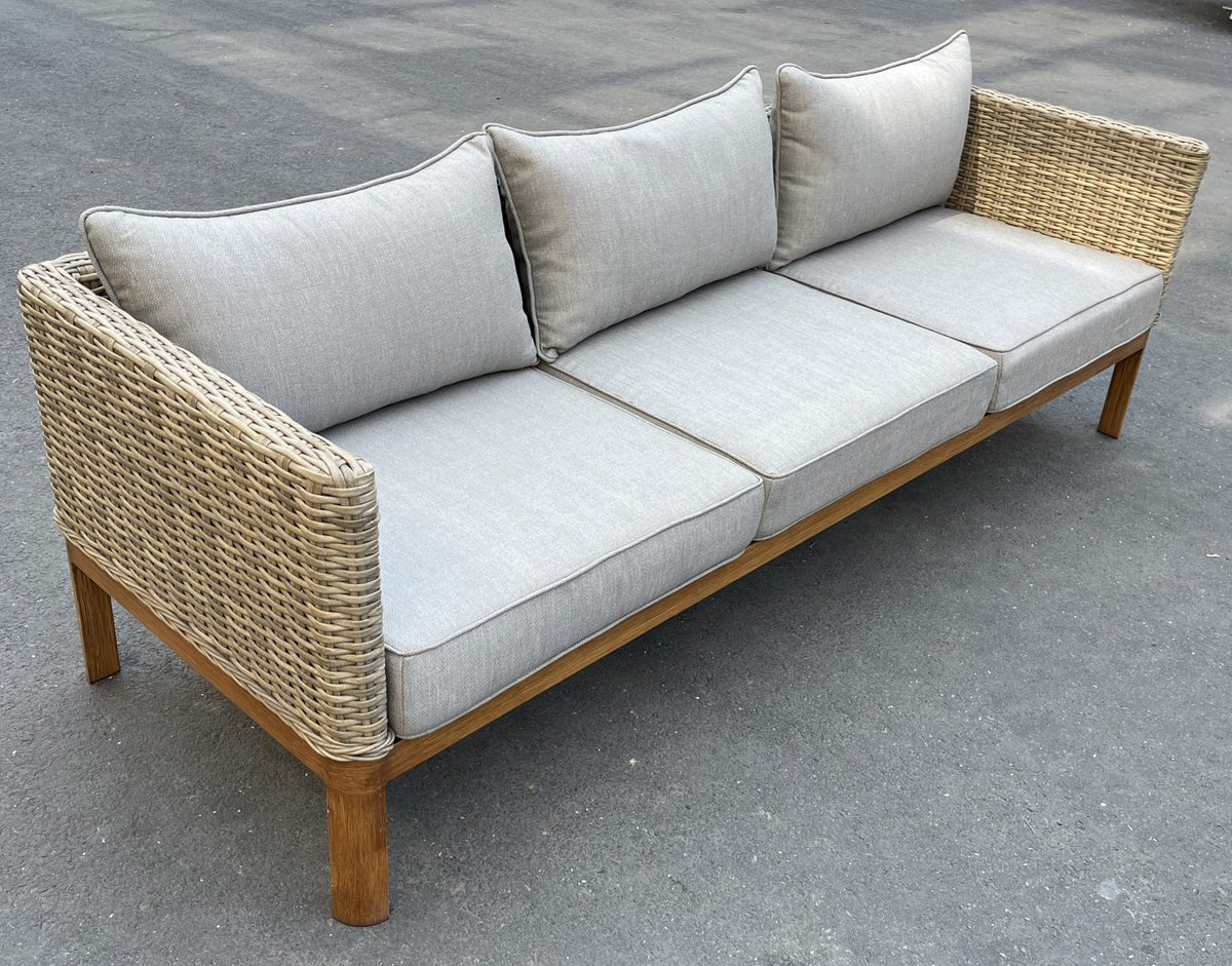 5-Seater Aluminium Outdoor Sofa Set | Beige Water-Resistant Cushions | 4-Piece