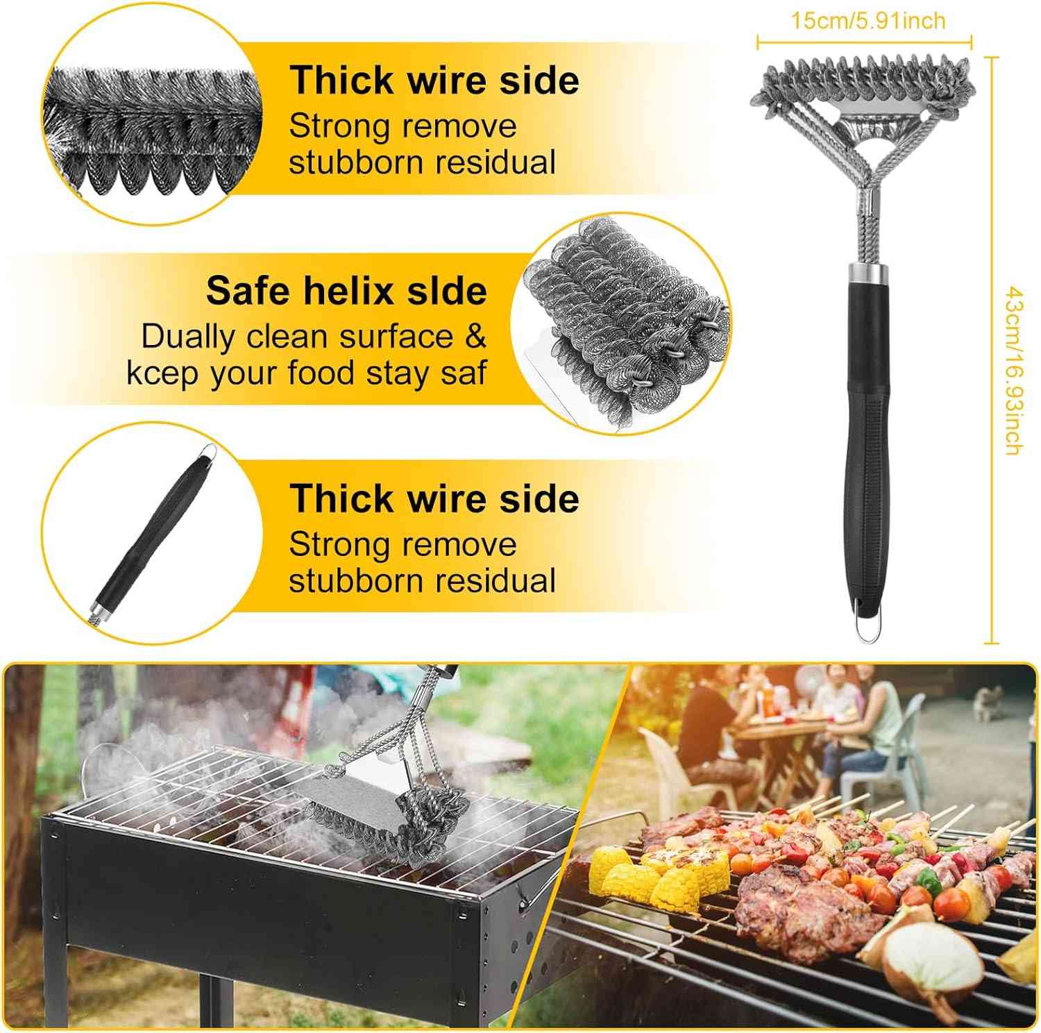 46pcs BBQ Grill Accessories Kit, Heavy Duty Stainless Steel Grill Tools Set with Long Handle, All-in-One Grilling Utensils Set for Outdoor Cooking for Men, Dad & Grillers