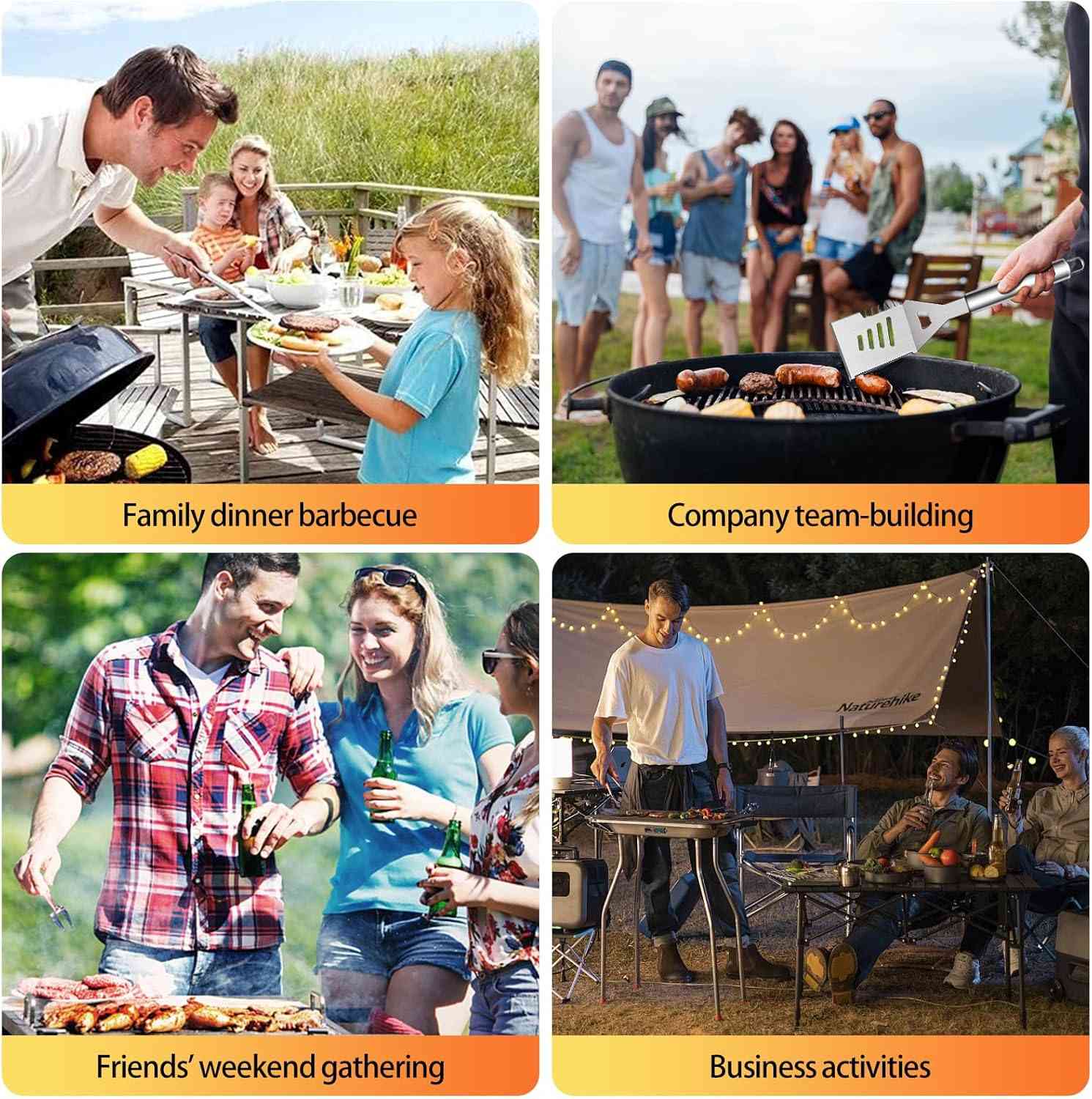 46pcs BBQ Grill Accessories Kit, Heavy Duty Stainless Steel Grill Tools Set with Long Handle, All-in-One Grilling Utensils Set for Outdoor Cooking for Men, Dad & Grillers