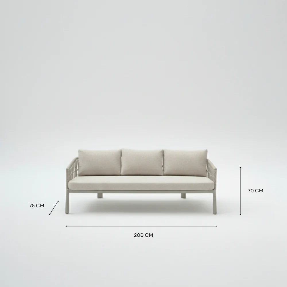 Modern 5-Seater Outdoor Sofa Set – Aluminum Frame with Coffee Table