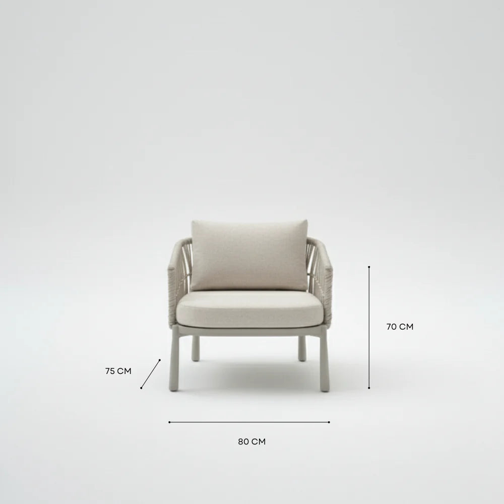 Modern 5-Seater Outdoor Sofa Set – Aluminum Frame with Coffee Table