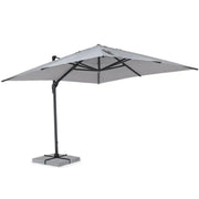 4x4m Large Roman Umbrella with Rotating Canopy – Heavy-Duty Aluminum Frame, Grey - The Outdoor Furniture Market