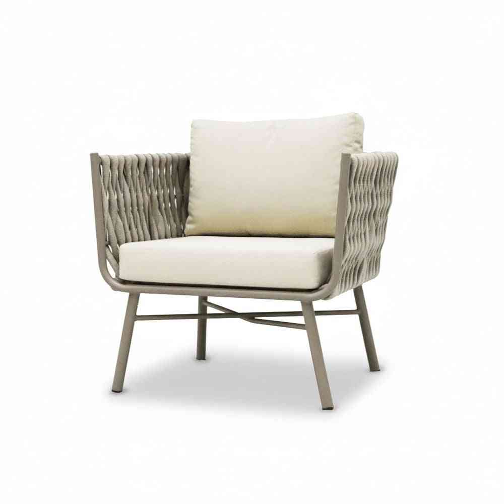 Outdoor Aura 5-seater sofa set with matching table from The Outdoor Furniture Market, featuring comfortable seating and modern design.