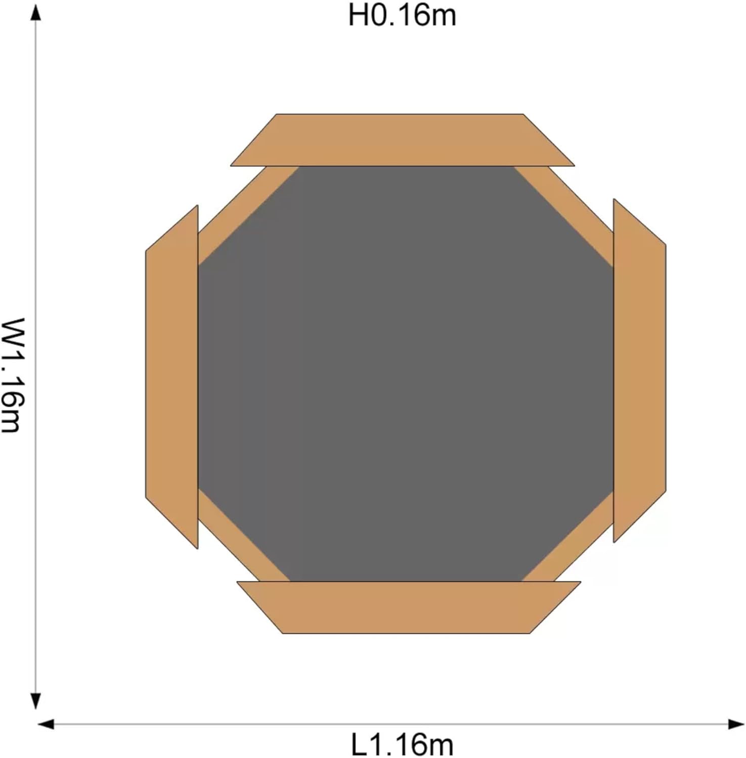 Octagonal Wooden Sandpit - Natural Wood Sandbox with Cover & Liner - The Outdoor Furniture Market 