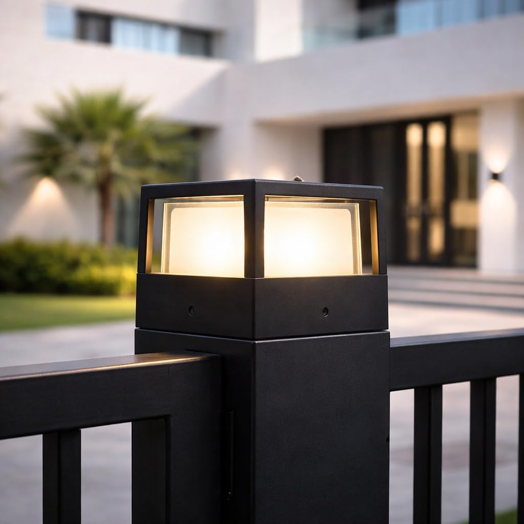 LED Gate Light Outdoor – Functional 4000K | Built-in LED Chip, IP65 Waterproof Pillar Lamp | Modern Villa Gate & Wall Light for Garden, Driveway & Compound | Premium Aluminum | 3-Year Warranty EURON