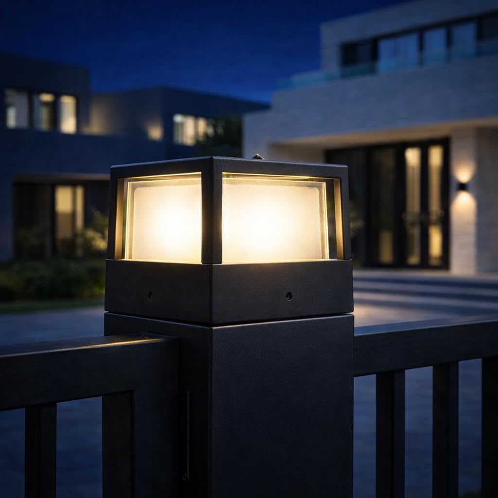 LED Gate Light Outdoor – Functional 4000K | Built-in LED Chip, IP65 Waterproof Pillar Lamp | Modern Villa Gate & Wall Light for Garden, Driveway & Compound | Premium Aluminum | 3-Year Warranty EURON