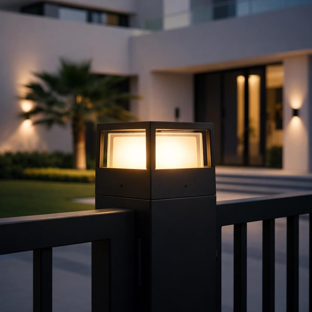 LED Gate Light Outdoor – Functional 4000K | Built-in LED Chip, IP65 Waterproof Pillar Lamp | Modern Villa Gate & Wall Light for Garden, Driveway & Compound | Premium Aluminum | 3-Year Warranty EURON