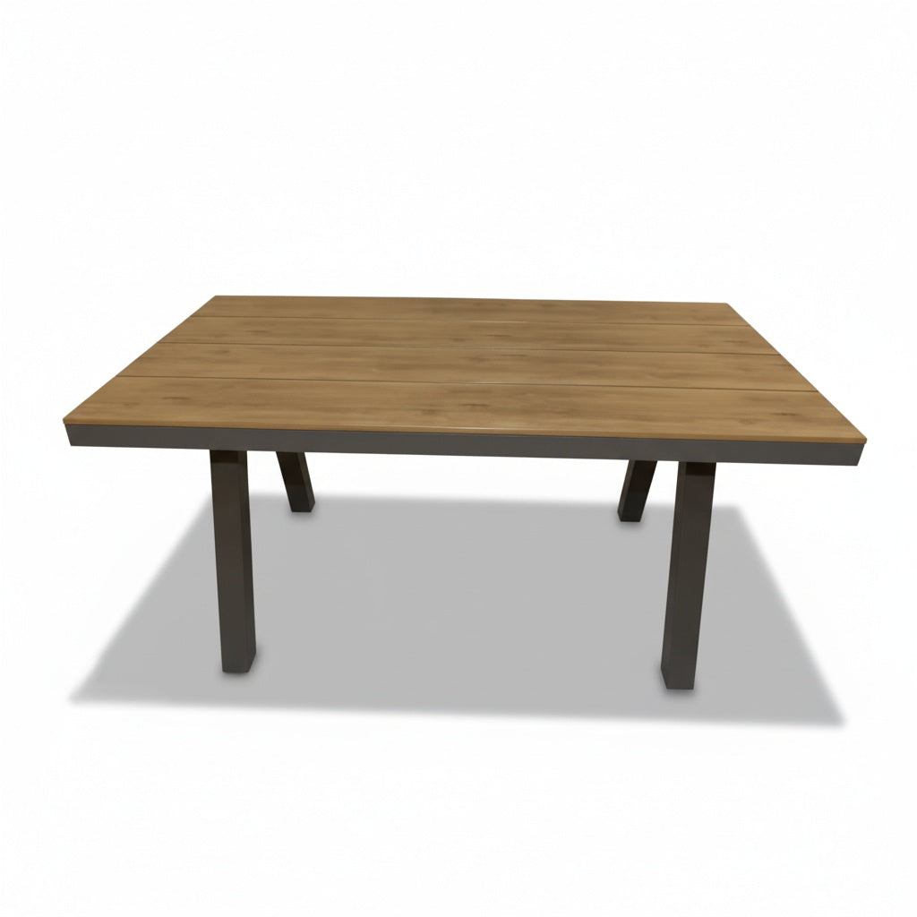 Modern Aluminum WPC Outdoor Dining Set with Cushioned Chairs – 6 Seater