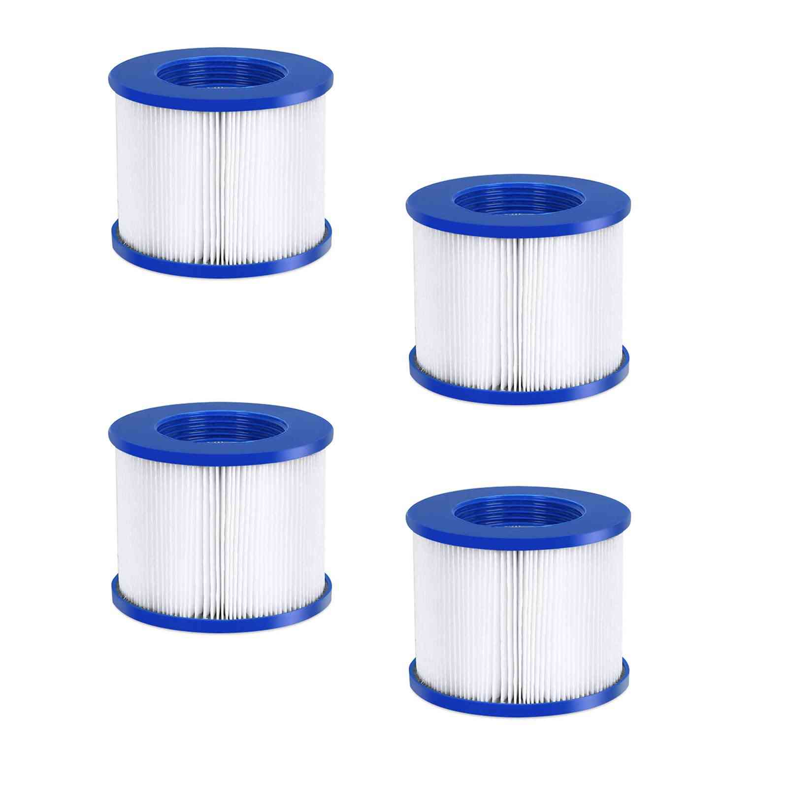 Blue hot tub replacement filter cartridges, 4-pack from The Outdoor Furniture Market, designed for pool and hot tub filtration systems.
