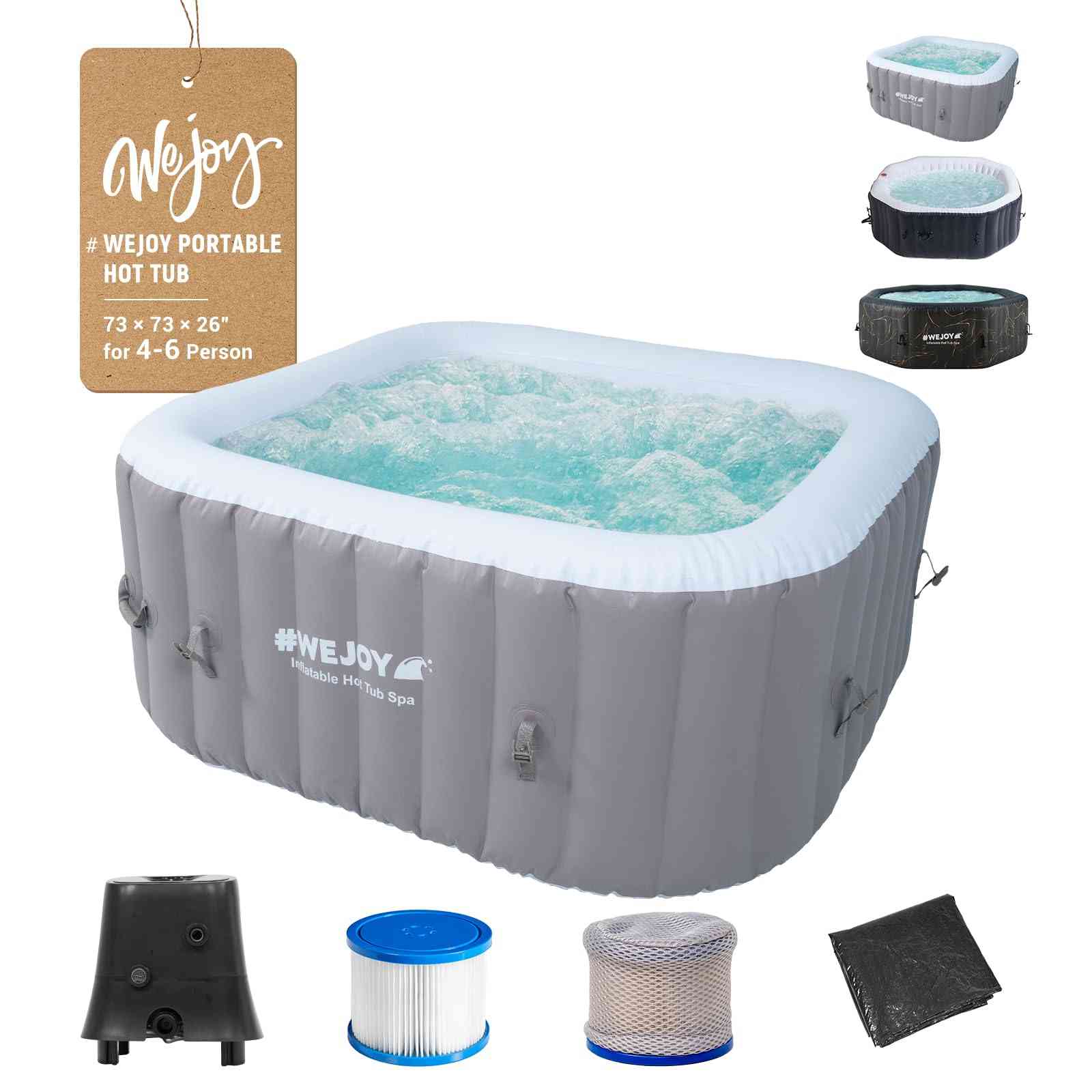 Blue hot tub replacement filter cartridges, 4-pack, for pools and hot tubs, designed by The Outdoor Furniture Market.