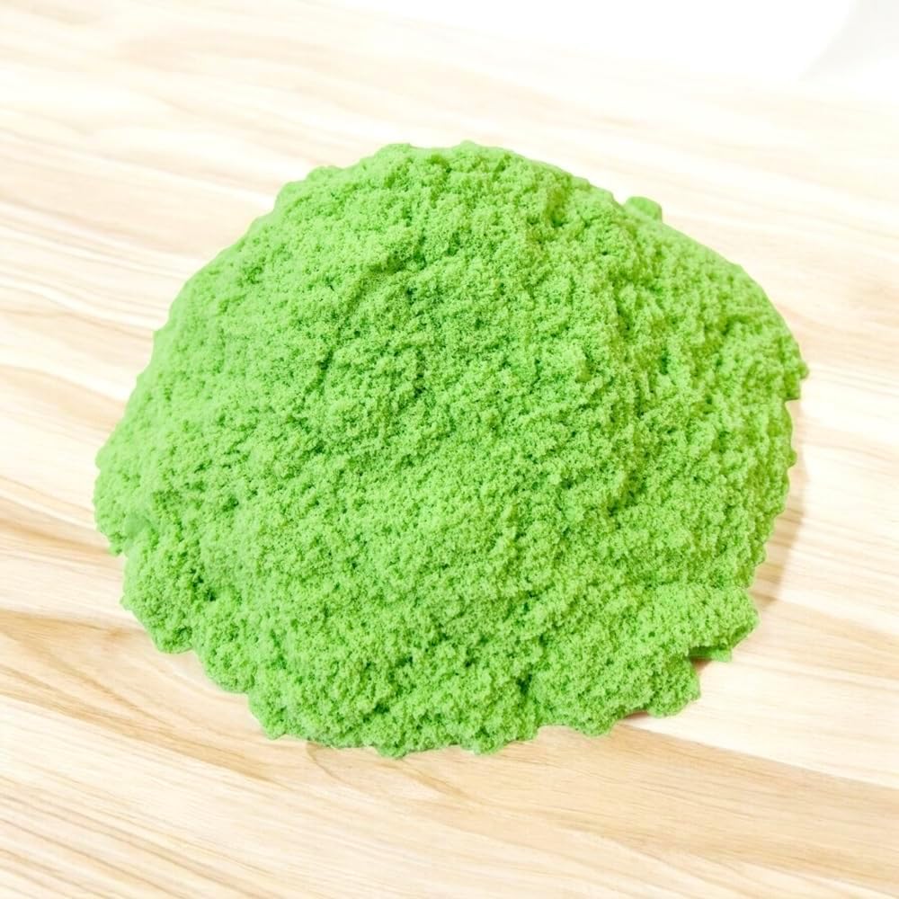 Play Sand Green Color 500gm LUCKY STARZZZ Non Sticky & Never Dries,Non-Toxic Quality Sand Bucket Comes With Different Shape Molds is Creative Fun For Kids (PSLS02 GreenSand 500gm)