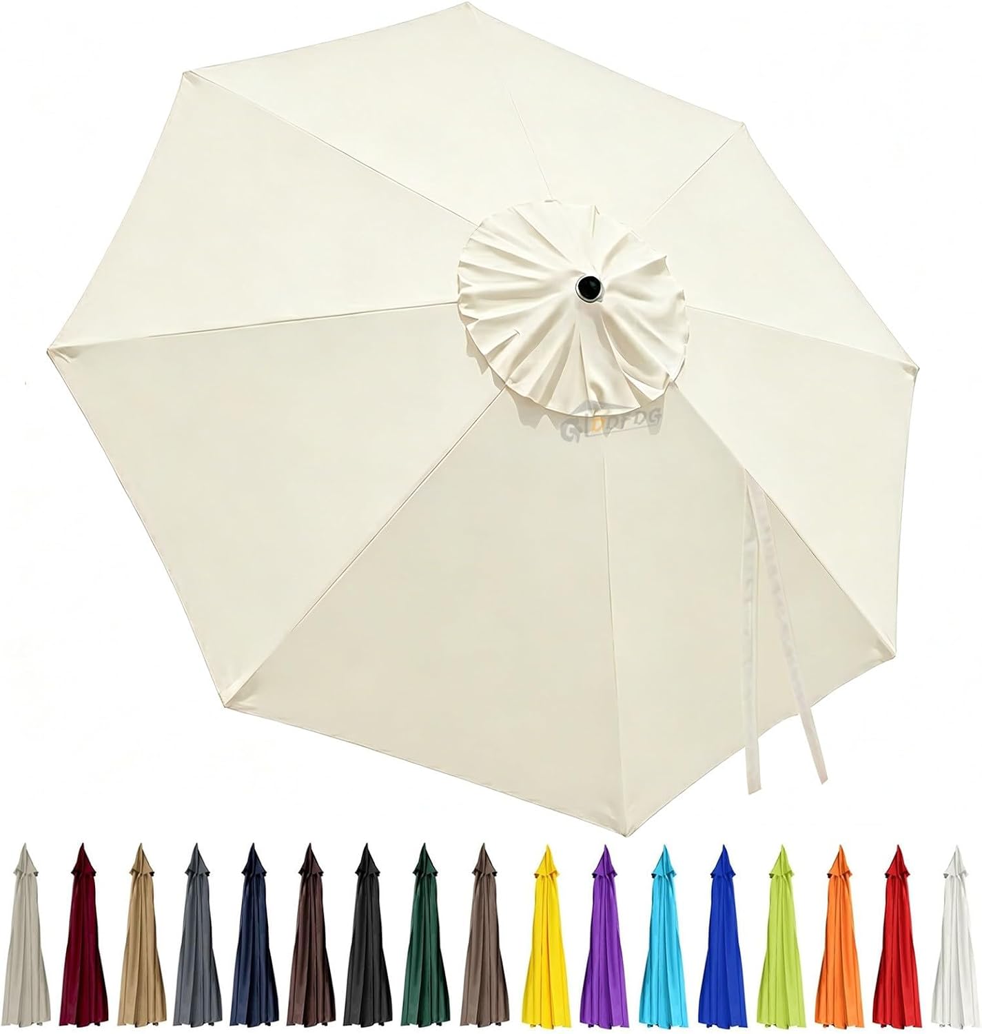 3m Replacement Outdoor Umbrella Canopy | 8-Rib | UPF 30+ Waterproof | Multiple Colours