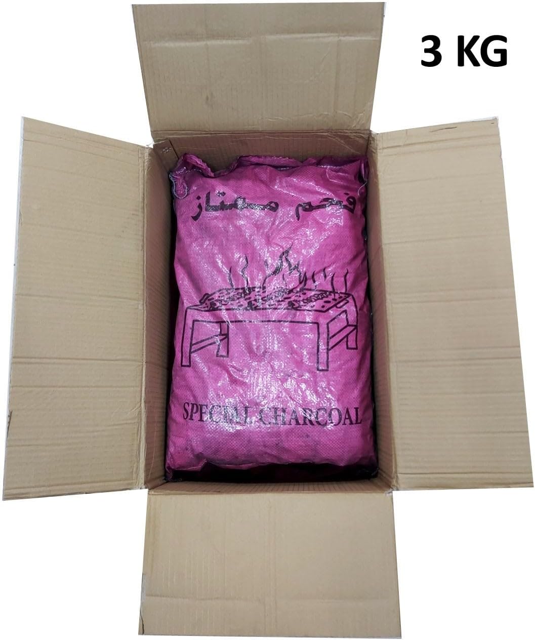 BBQ Hardwood Charcoal Bag 3 kg | Barbeque Natural Wooden Charcoal Medium Peices-3 Kg