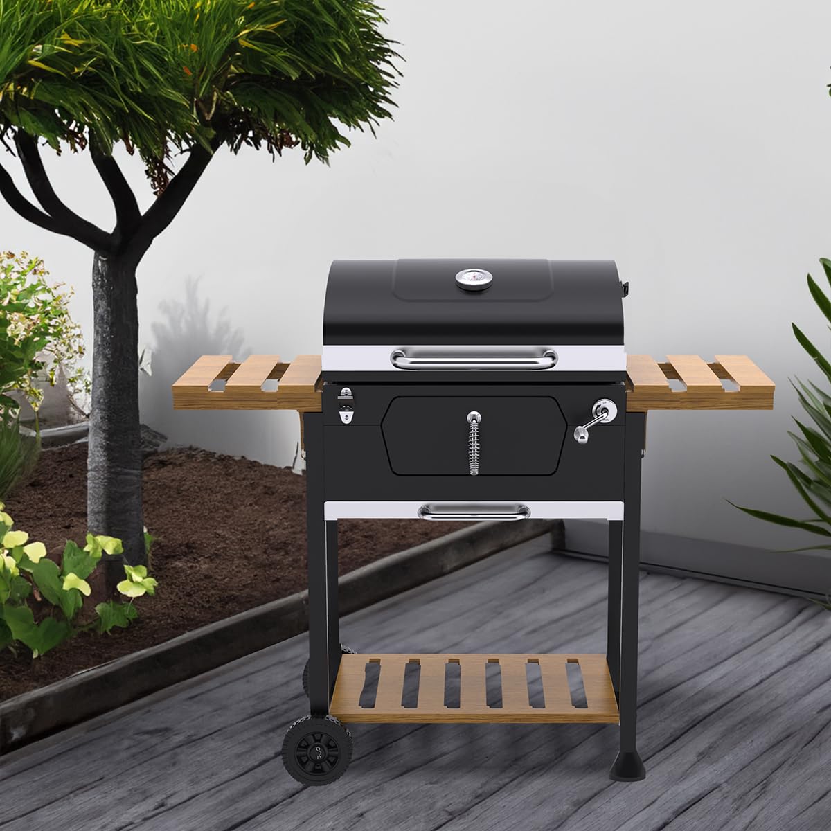 Royal Gourmet CD1824M 24" Charcoal Grill with Folding Side Trays