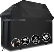 Heavy Duty BBQ Grill Cover for Outdoor Grill, 58 Inch – Waterproof, Weather Resistant, UV & Fade Resistant with Adjustable Straps – Gas Grill Cover for Weber, Genesis, Charbroil, etc. Black