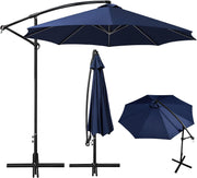 3m Cantilever Outdoor Umbrella | Cross Base | Adjustable Height & Tilt | Navy Blue