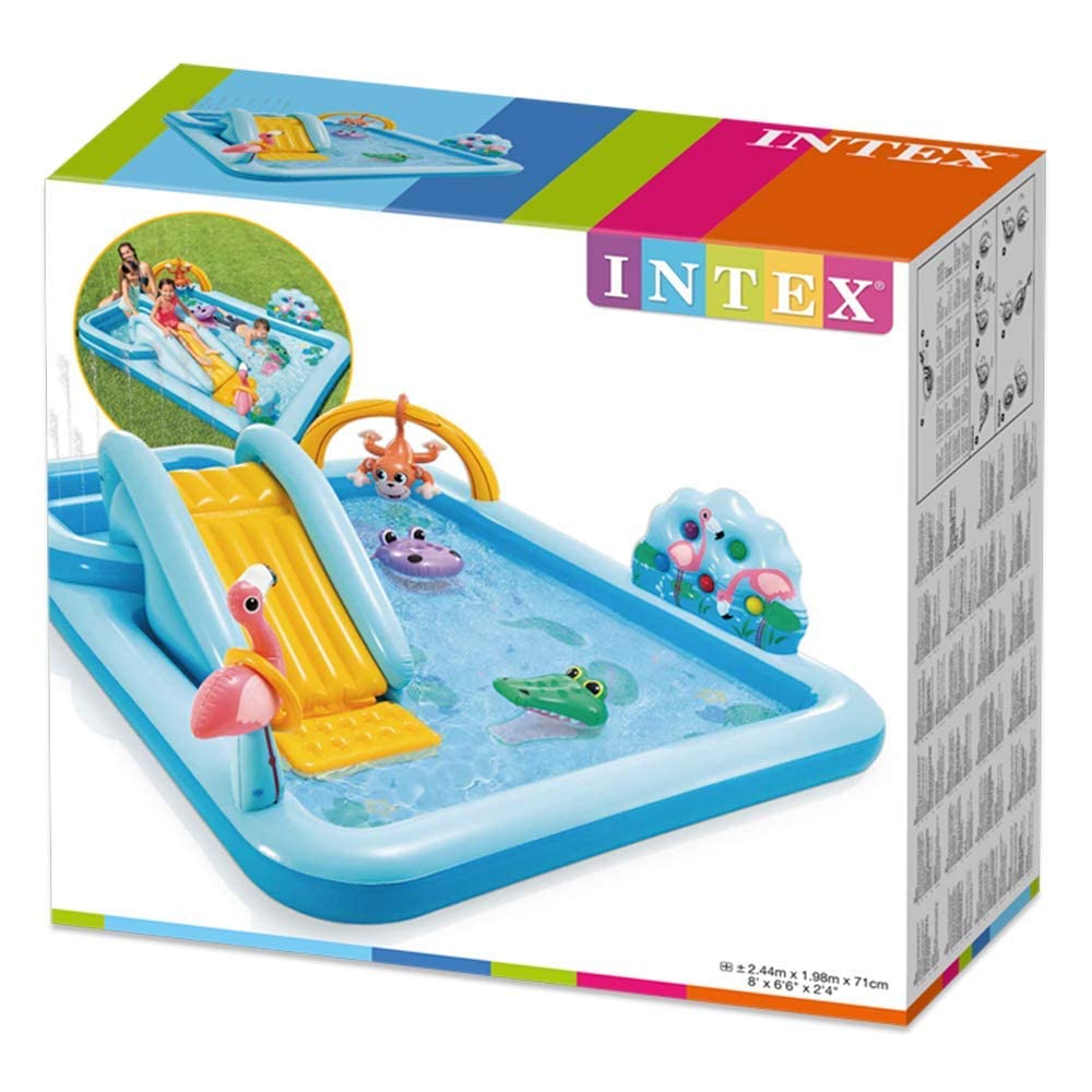 Jungle Adventures Water Play Center - Inflatable Pool with Slide & Games - The Outdoor Furniture Market 