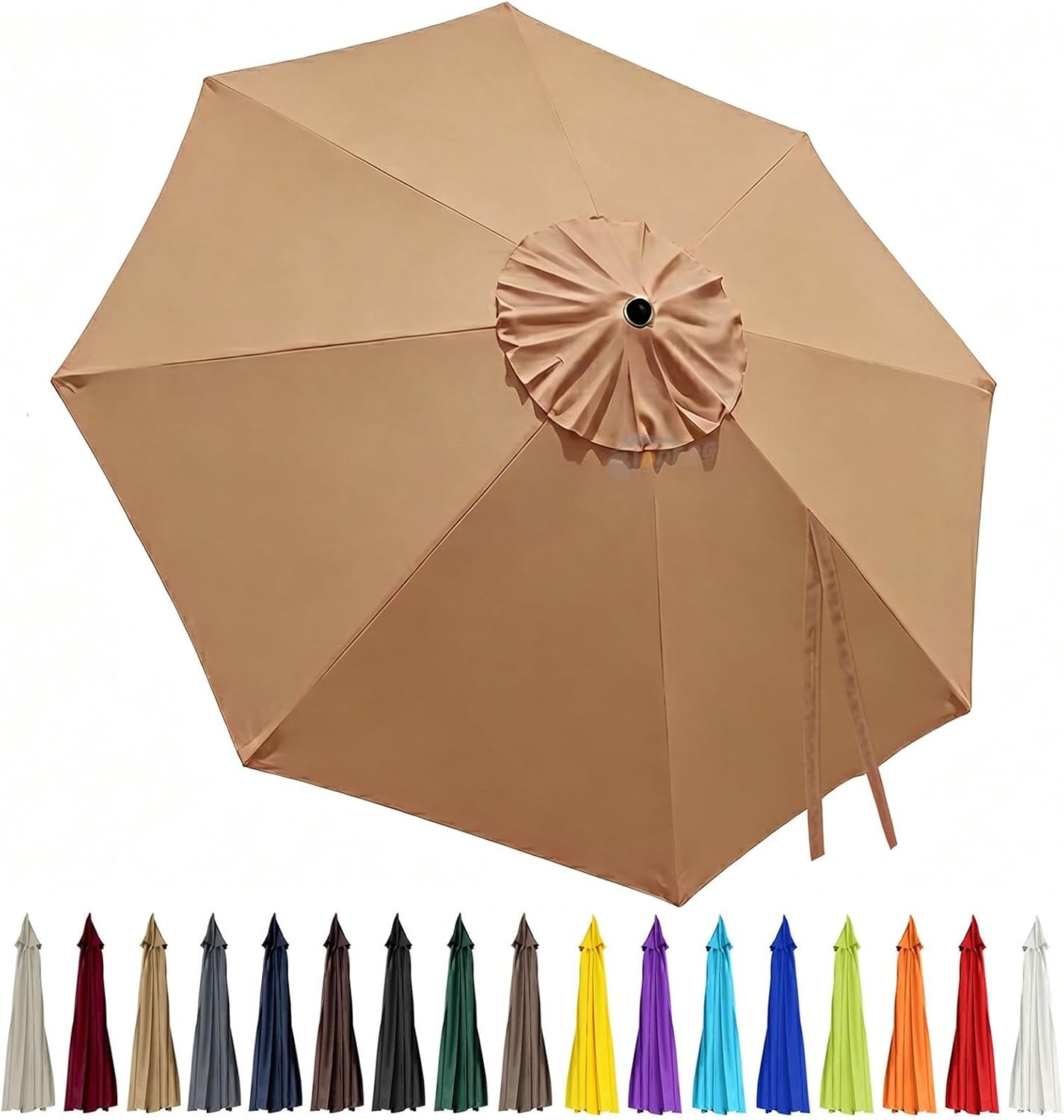 3m Replacement Outdoor Umbrella Canopy | 8-Rib | UPF 30+ Waterproof | Multiple Colours