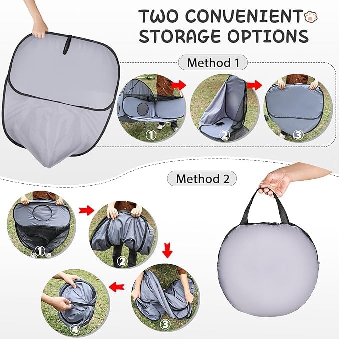 3-in-1 Cat/Dog Playpen with Tunnel - Portable Indoor/Outdoor Pet Enclosure