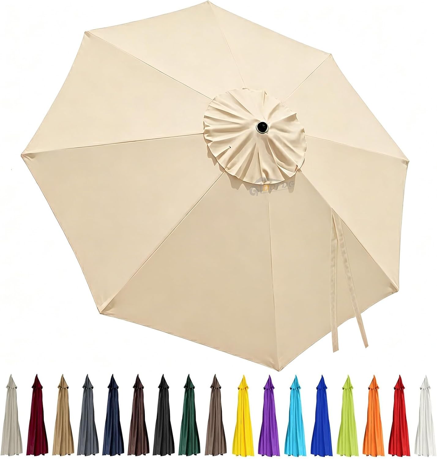 3m Replacement Outdoor Umbrella Canopy | 8-Rib | UPF 30+ Waterproof | Multiple Colours