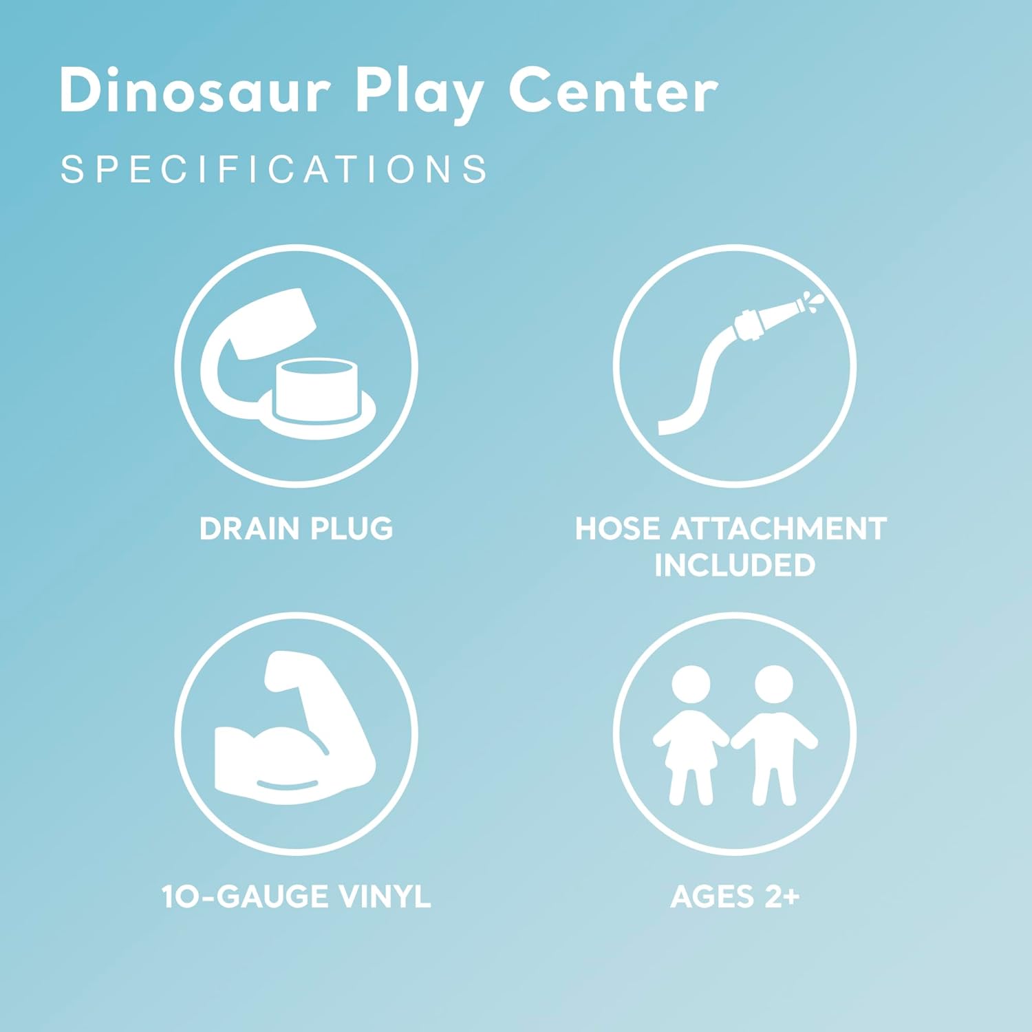 Dinosaur Play Center - Inflatable Water Play Pool with Slide & Sprayer - The Outdoor Furniture Market 