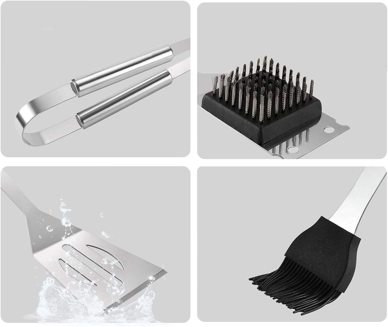 5-Piece Stainless Steel Grill Tool Set - Grill Tools Grilling Accessories Grill Set Barbecue Grill Accessories for Outdoor Grill, BBQ Grill BBQ Accessories, Utensils Grilling Tools