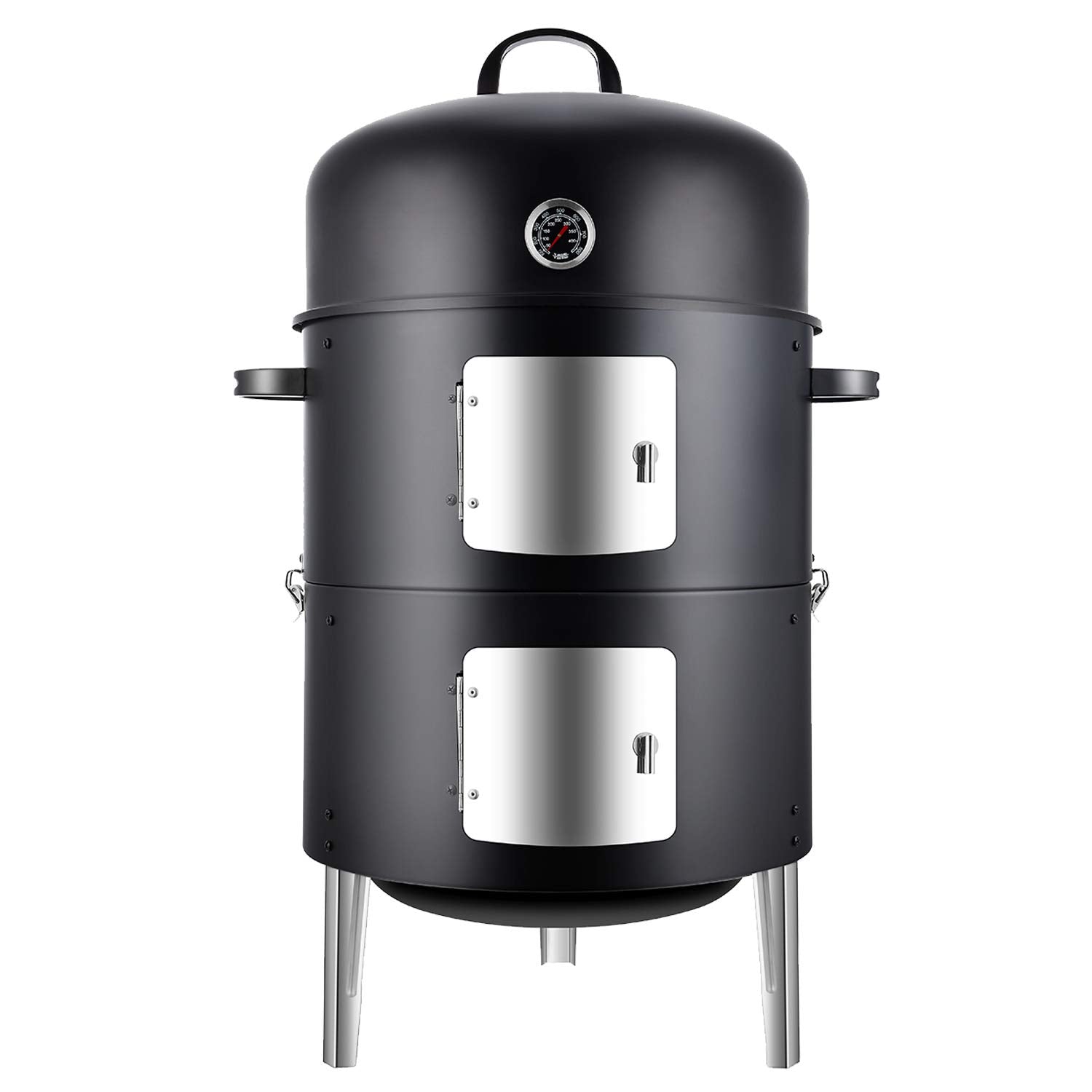 Realcook Vertical Charcoal Smoker - 636 sq.in Multi-Layer BBQ Grill & Smoker