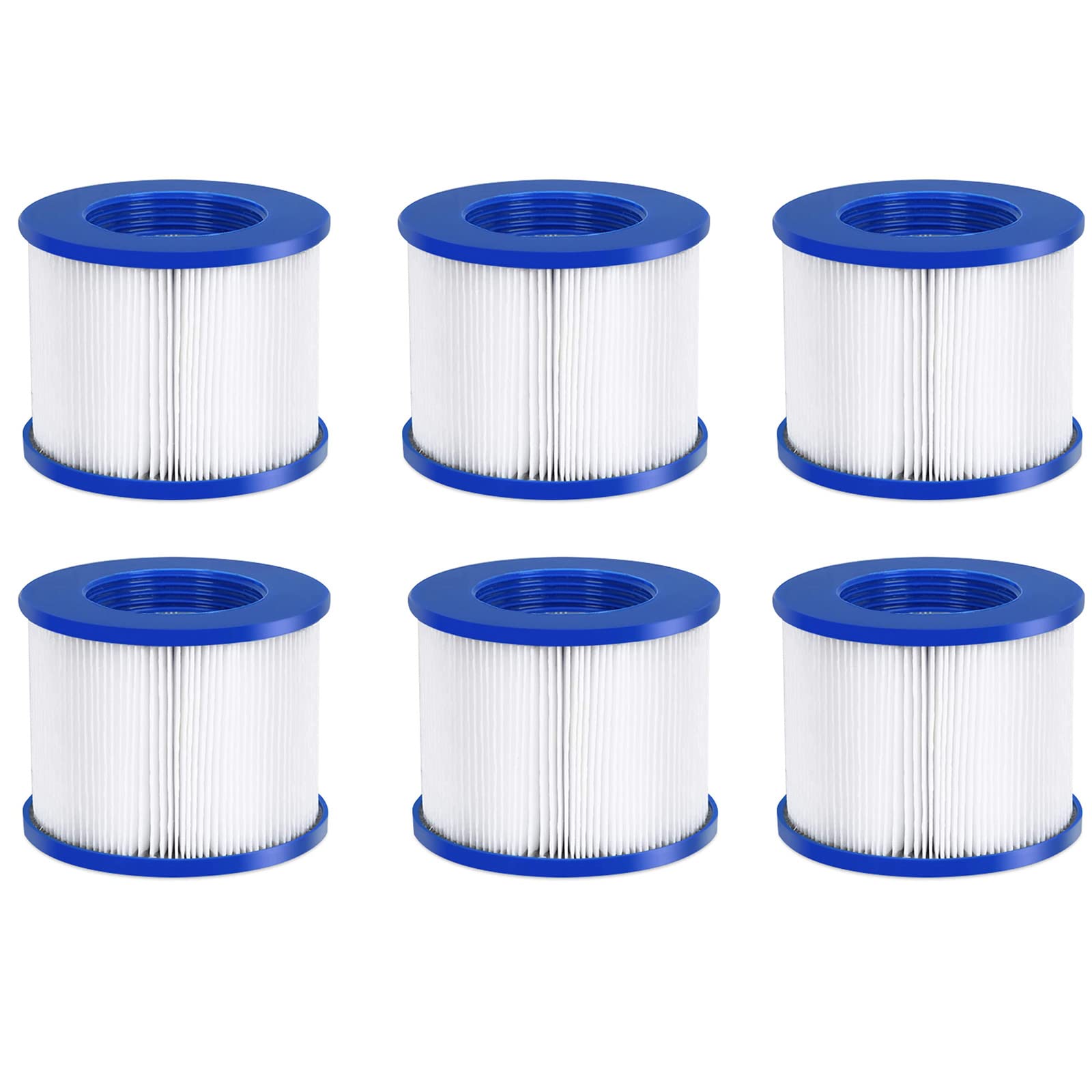 Hot Tub Replacement Filter Cartridges - 6 Pack (Blue)