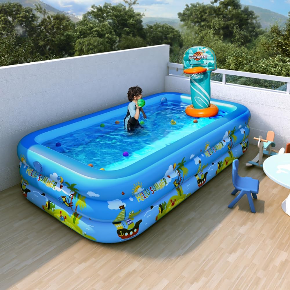 Autoysur Small Inflatable Pool 180cm - Compact Kids Pool 3-Layer - The Outdoor Furniture Market 