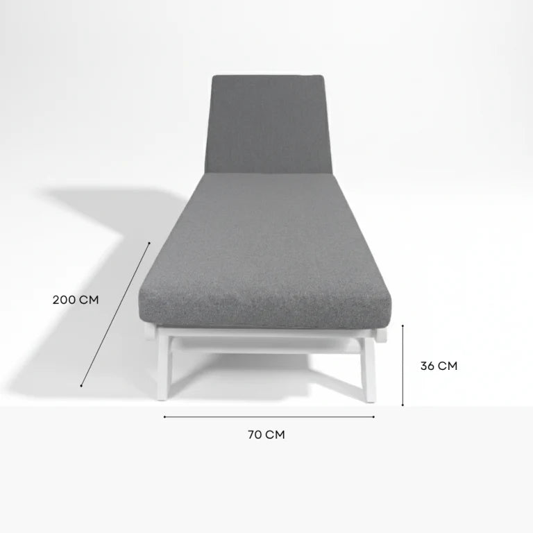 Aluminum Waterproof Sunbed with Adjustable Backrest – Modern Outdoor Lounger