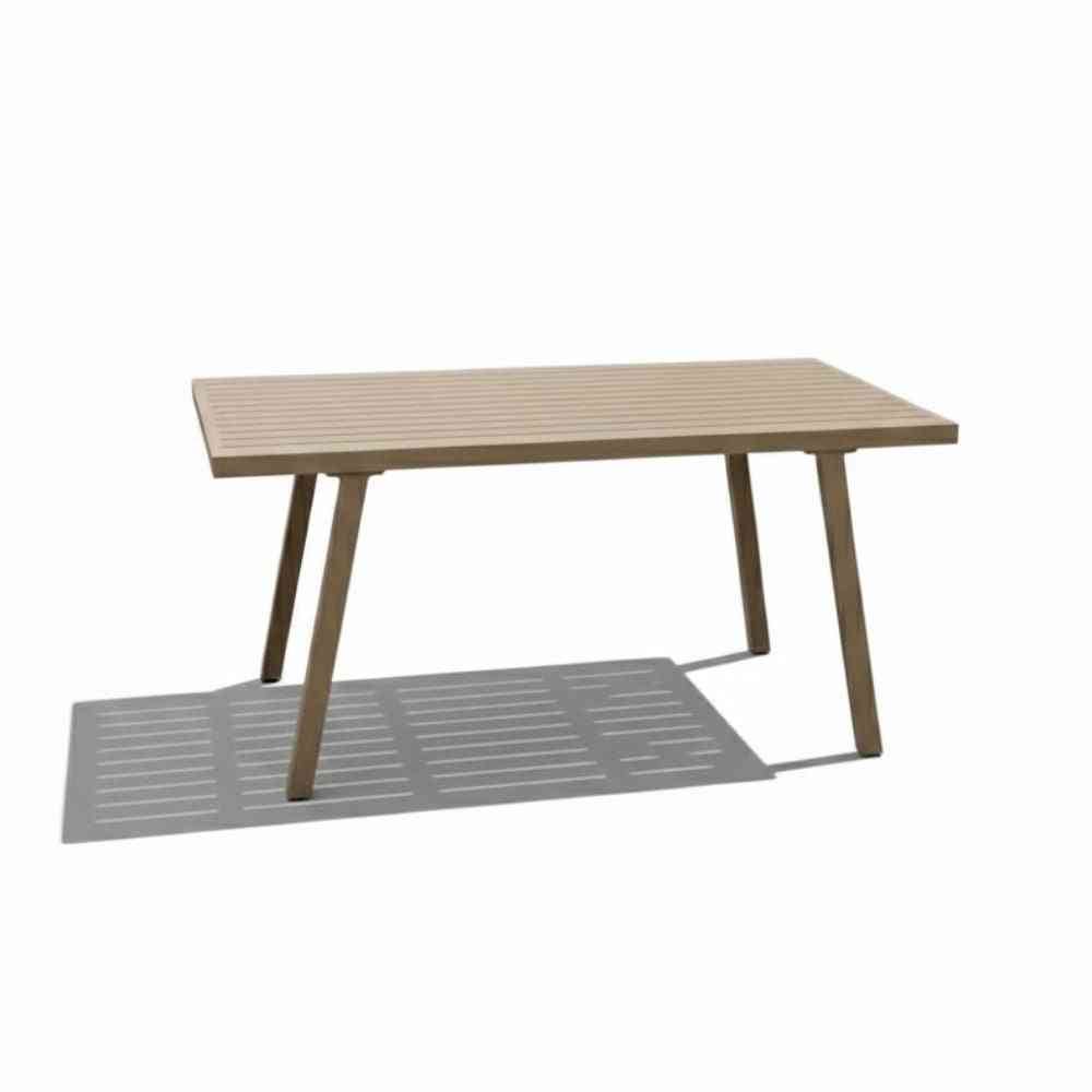 7-seater aluminum outdoor sofa set in khaki color with cushioned seats and armrests, perfect for outdoor patio relaxation.