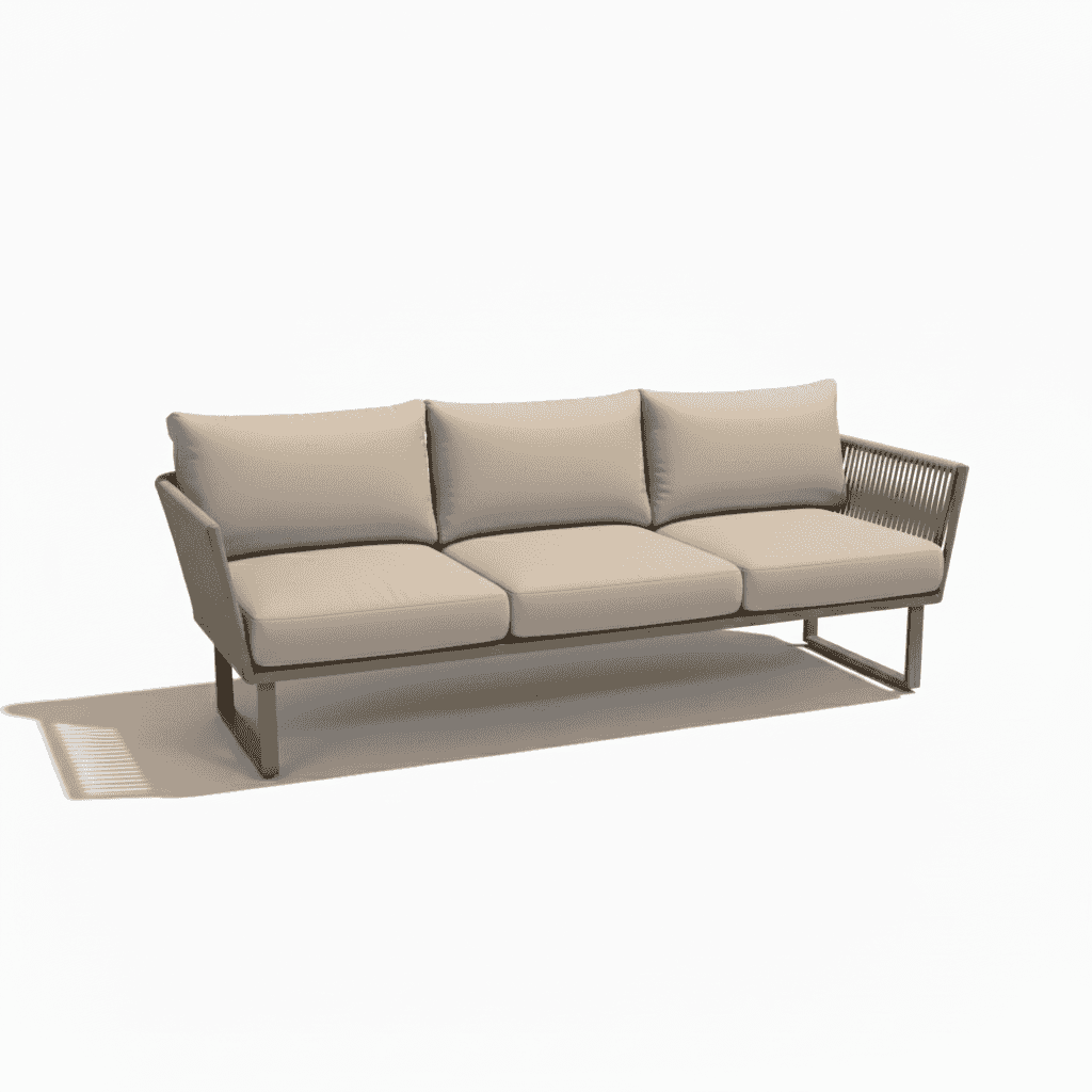 7-seater outdoor aluminum lounge set by with plush cushions and modern design for patio relaxation.