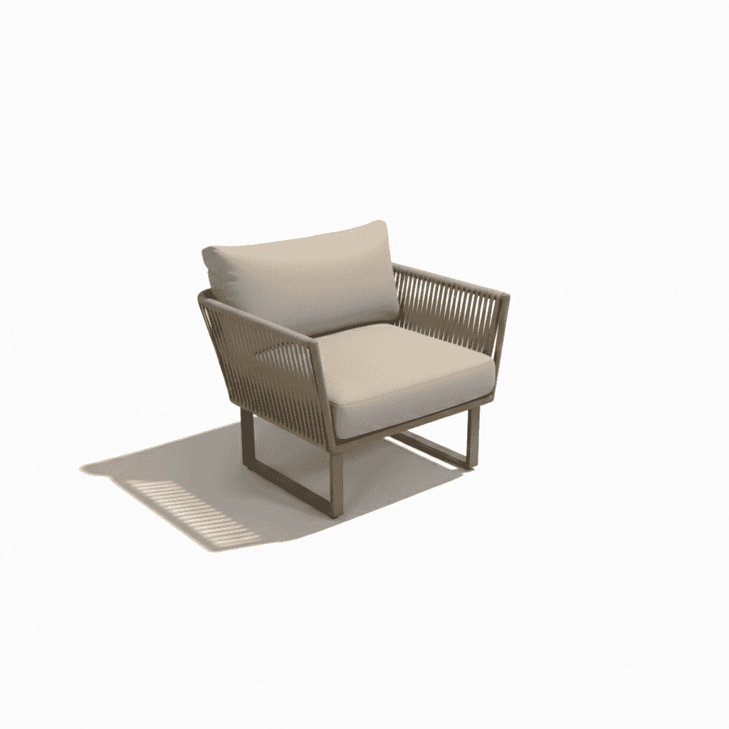 7-seater outdoor aluminum lounge set with plush cushions and modern design in a garden setting.