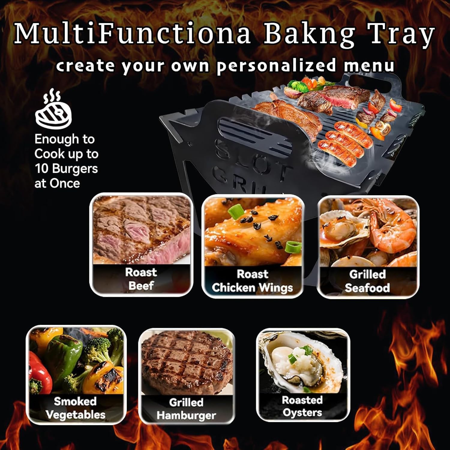 BBQ Grill,Slot Grill Portable BBQ,Portable For Camping Tailgating,Charcoal Barbecue Large Cooking Surface For Outdoor Cooking,Easy Setup Lightweight Design(40 * 22 * 25cm,Black)